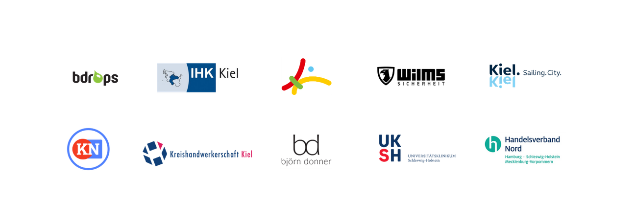 Logo-Collage mit Partnerunternehmen des Fiete Clubs